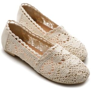 Ollio Womens Shoe Lace Ballet Breathable
Flat Beige 7.5